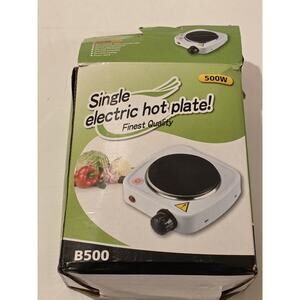 Single Burner 5.5" Red Electric Hot Plate Portable Compact Countertop